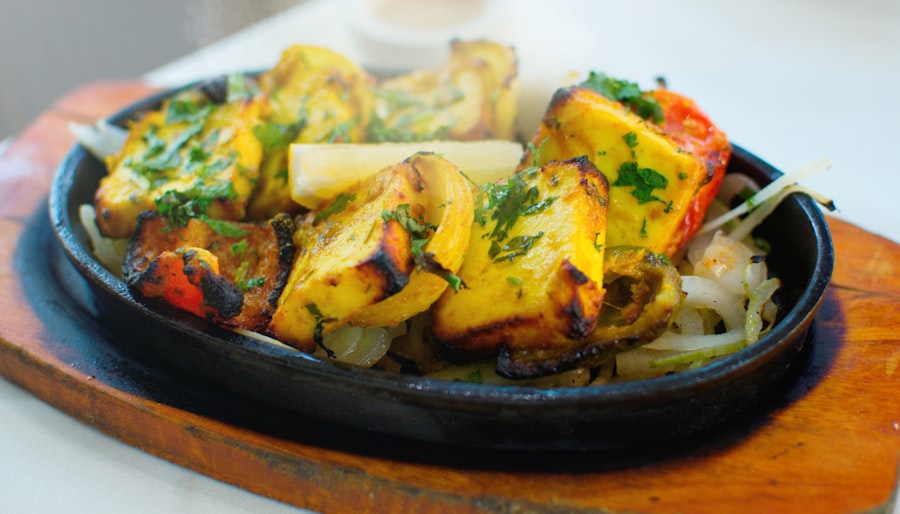 Pakistani style grilled chicken and sides